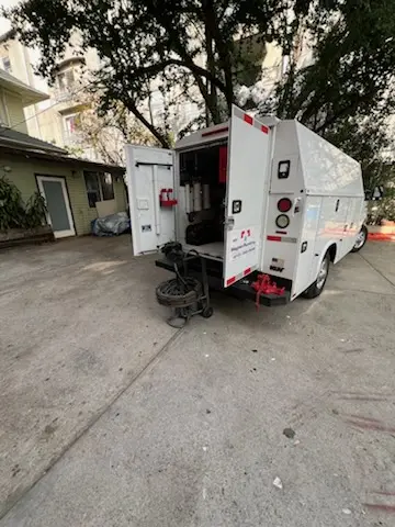 Magnet Plumbing service vehicle on-site for Water Heater Repair in Orion